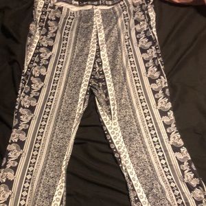 flare pants black and white